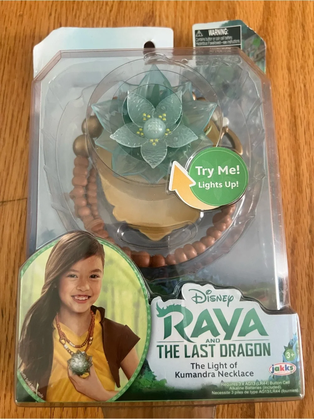 Disney Raya and The Last Dragon Light-Up Lotus Pendant Necklace - Green & Brown